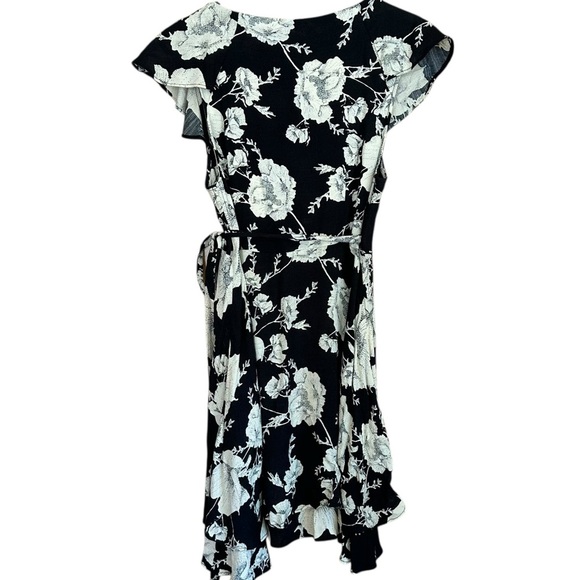 Free People French Quarter Floral Ruffle Wrap Mini Dress M - Picture 6 of 11